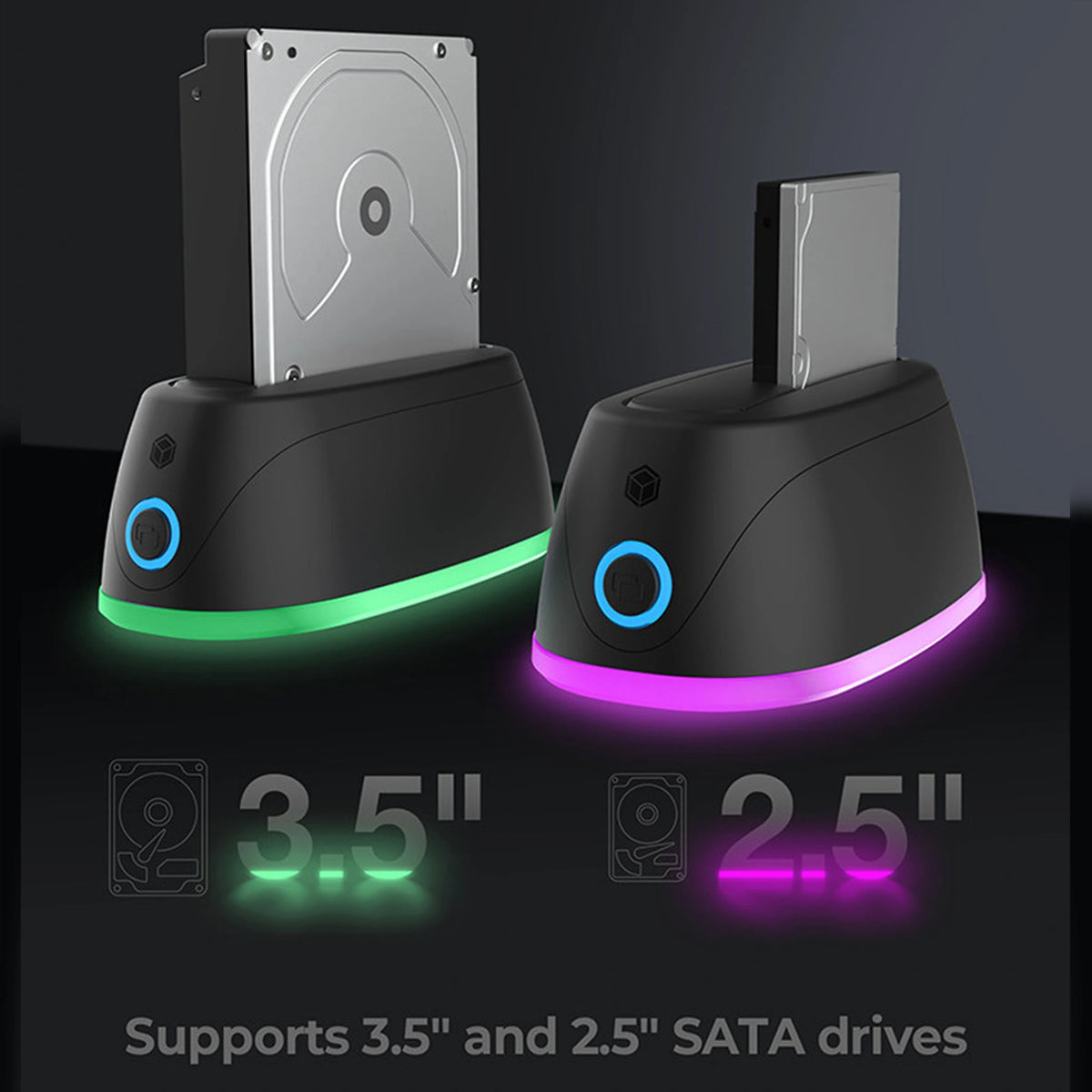 ICY BOX LED DOCKING STATION FOR HDD/SSD WITH TYPE-C/USB 3.2 COMBO CABLE