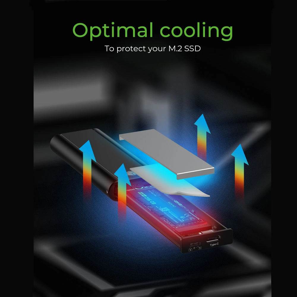 ICY BOX EXTERNAL TYPE-C 3.2 GEN2 ENCLOSURE FOR M.2 NVMe SSD WITH WRITE PROTECTION BLACK