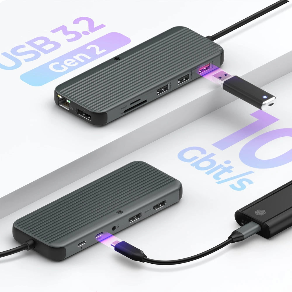ICY BOX 12 IN 1 TYPE-C MOBILE DOCKING STATION WITH TRIPLE VIDEO OUTPUT