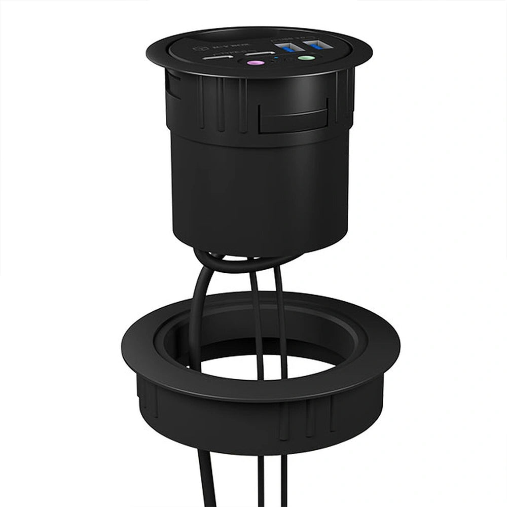 ICY BOX TABLE-HUB ADAPTER FOR TABLE HOLE 60MM-80MM BLACK