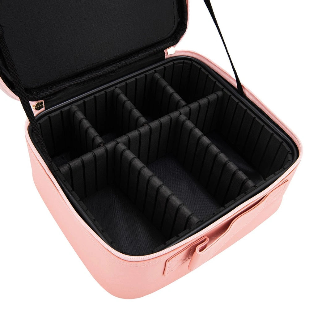 JOCCA MAKEUP BRIEFCASE WITH RECHARGEABLE LED MIRROR PINK