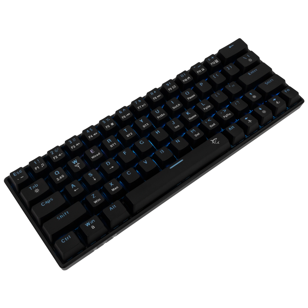 WHITE SHARK WIRELESS/BT/TYPE-C MECHANICAL KEYBOARD RED SWITCH GK-003111 US BLACK
