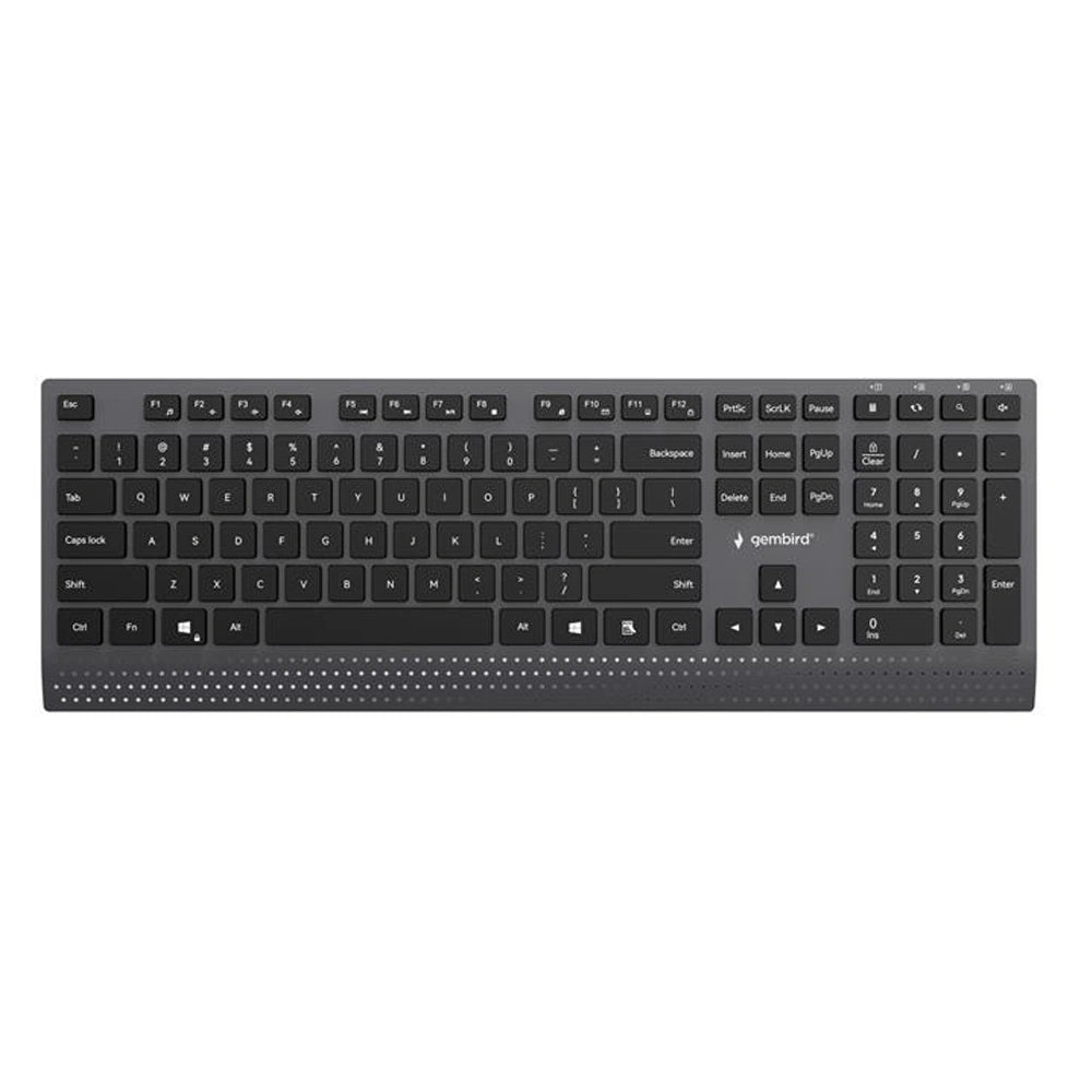 GEMBIRD SLIM WIRED MULTIMEDIA KEYBOARD WITH TYPE-C ADAPTER US LAYOUT BLACK