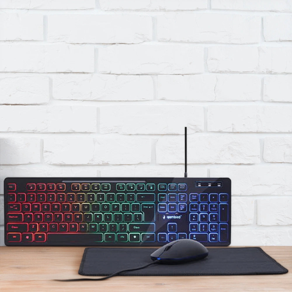GEMBIRD 3-in-1 WIRED BACKLIGHT DESKTOP SETBLACK