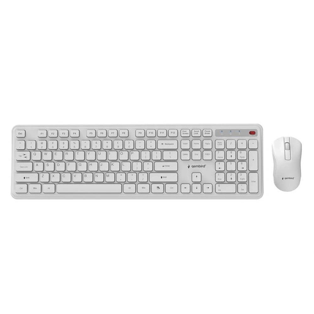 GEMBIRD SLIM PRO BUSINESS WIRELESS DESKTOP SET US LAYOUT WHITE