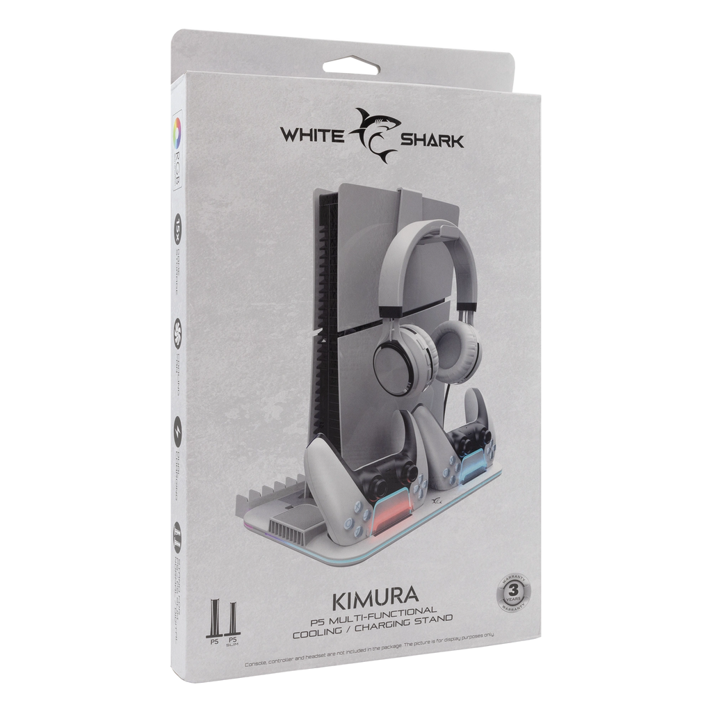 WHITE SHARK PS5 COOLING PAD + 2 CHARGING DOCK SLIM PS5-DZ504 KIMURA-2