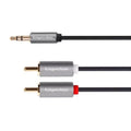 Kruger & Matz Καλώδιο Ήχου KM1215 , 3.5mm male - RCA male Μαύρο 10m με Επίχρυσους Ακροδέκτες