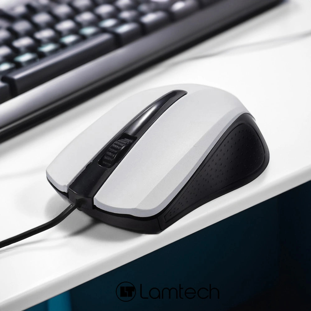 LAMTECH WIRED OPTICAL MOUSE 1000DPI WHITE