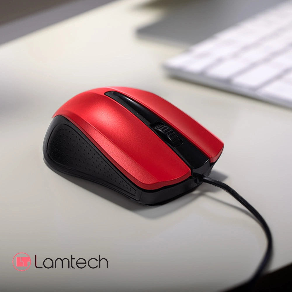 LAMTECH WIRED OPTICAL MOUSE 1000DPI RED