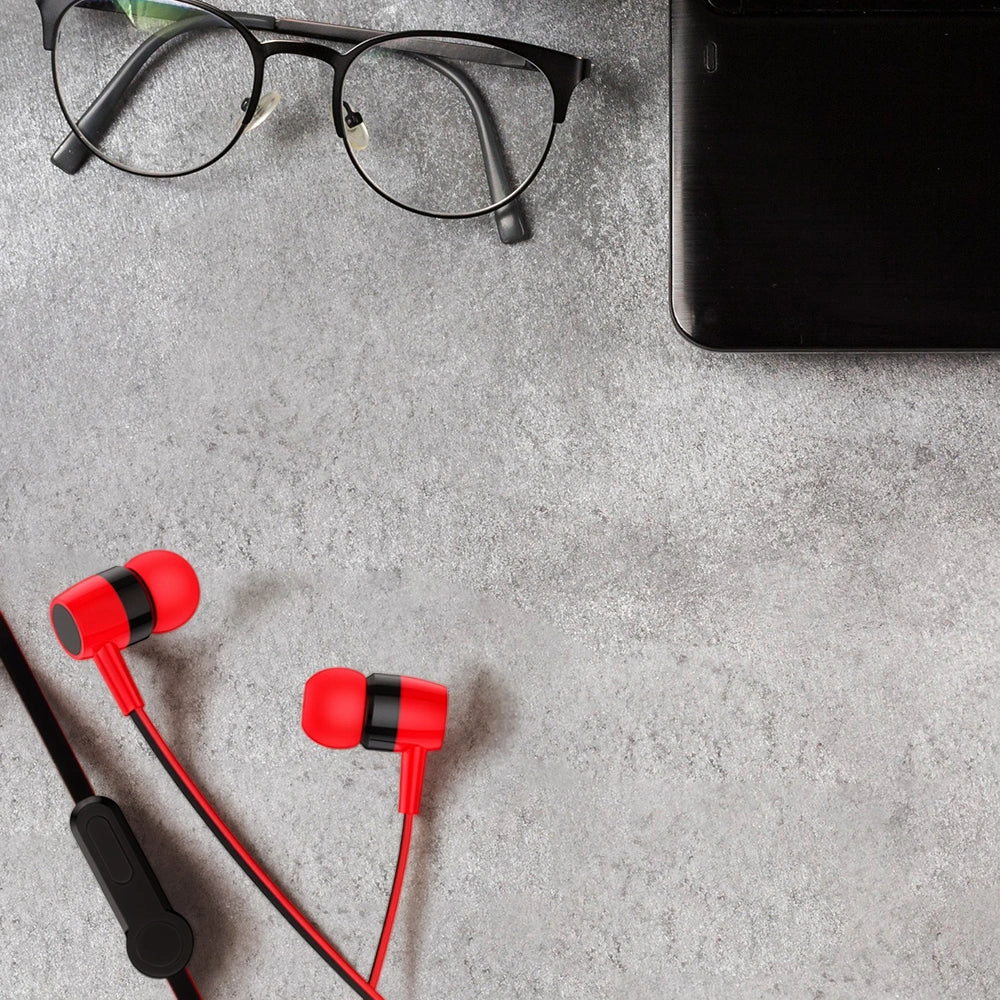 LAMTECH HANDSFREE WITH MIC 3,5MM JACK RED