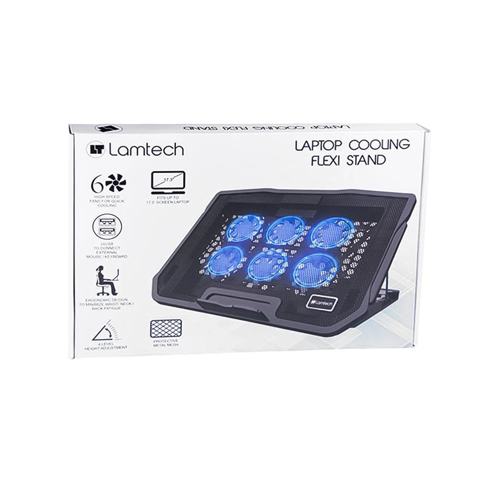 LAMTECH LAPTOP COOLING FLEXI STAND 6 FANS