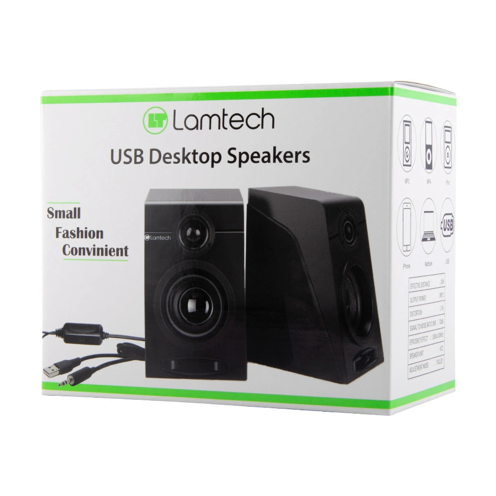 LAMTECH USB DESKTOP SPEAKERS 2.0 BLACK