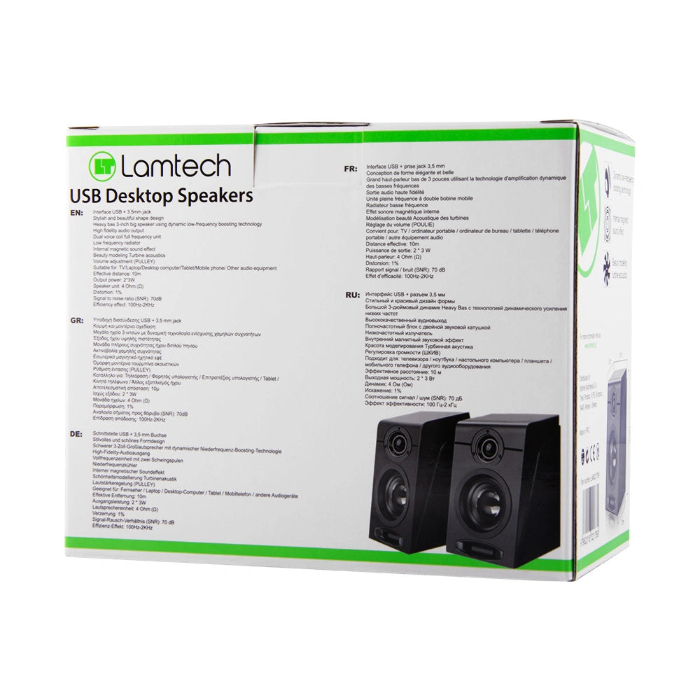 LAMTECH USB DESKTOP SPEAKERS 2.0 BLACK