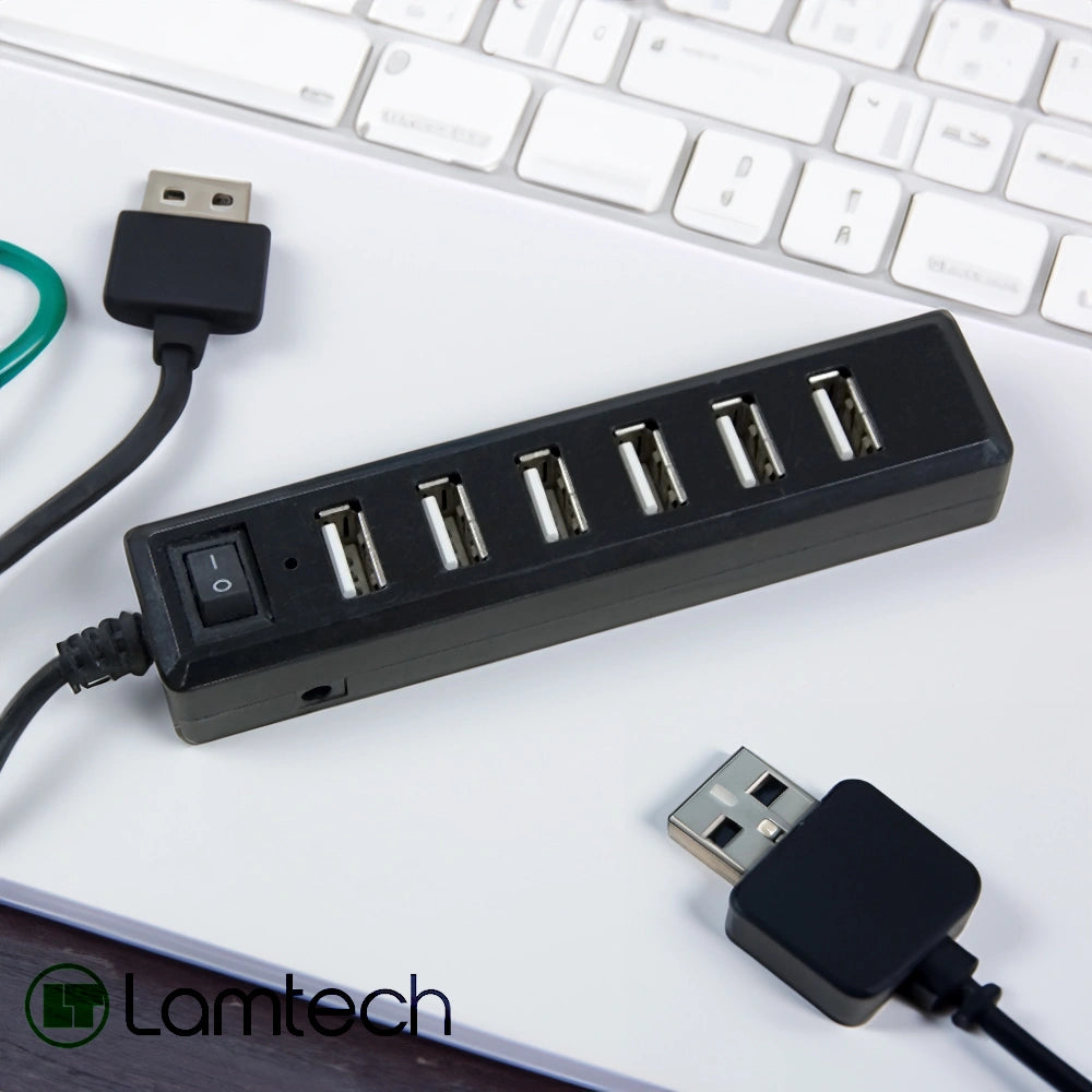 LAMTECH USB HUB 7 PORTS BLACK