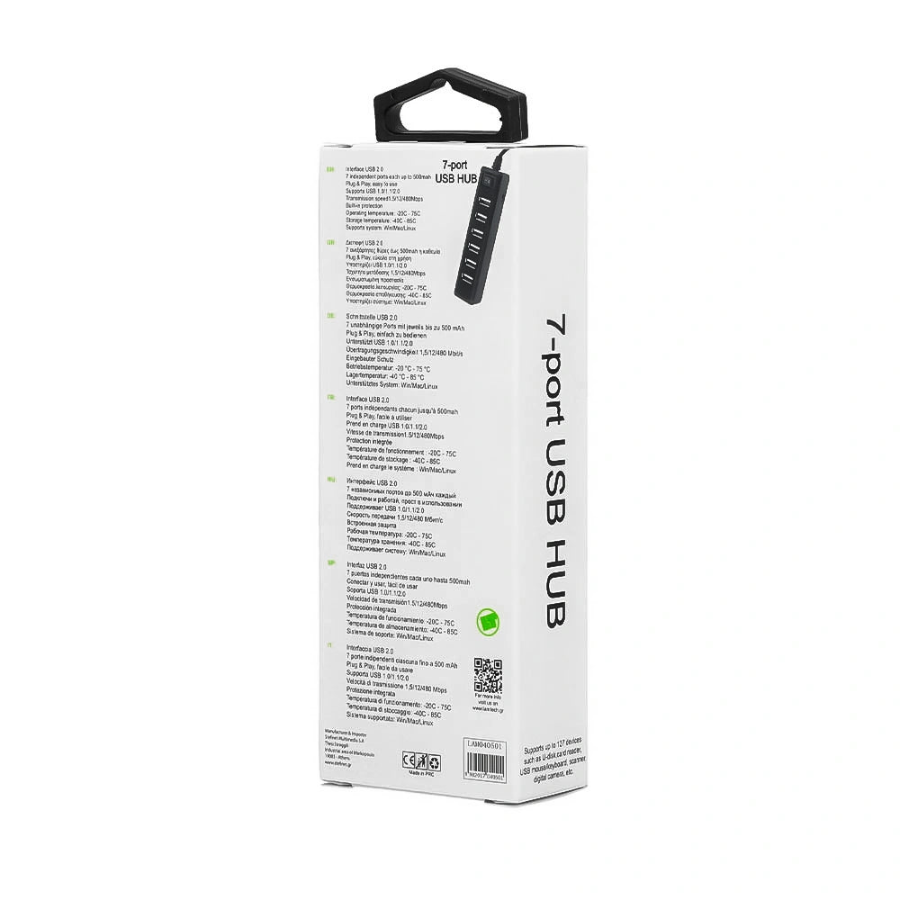 LAMTECH USB HUB 7 PORTS BLACK