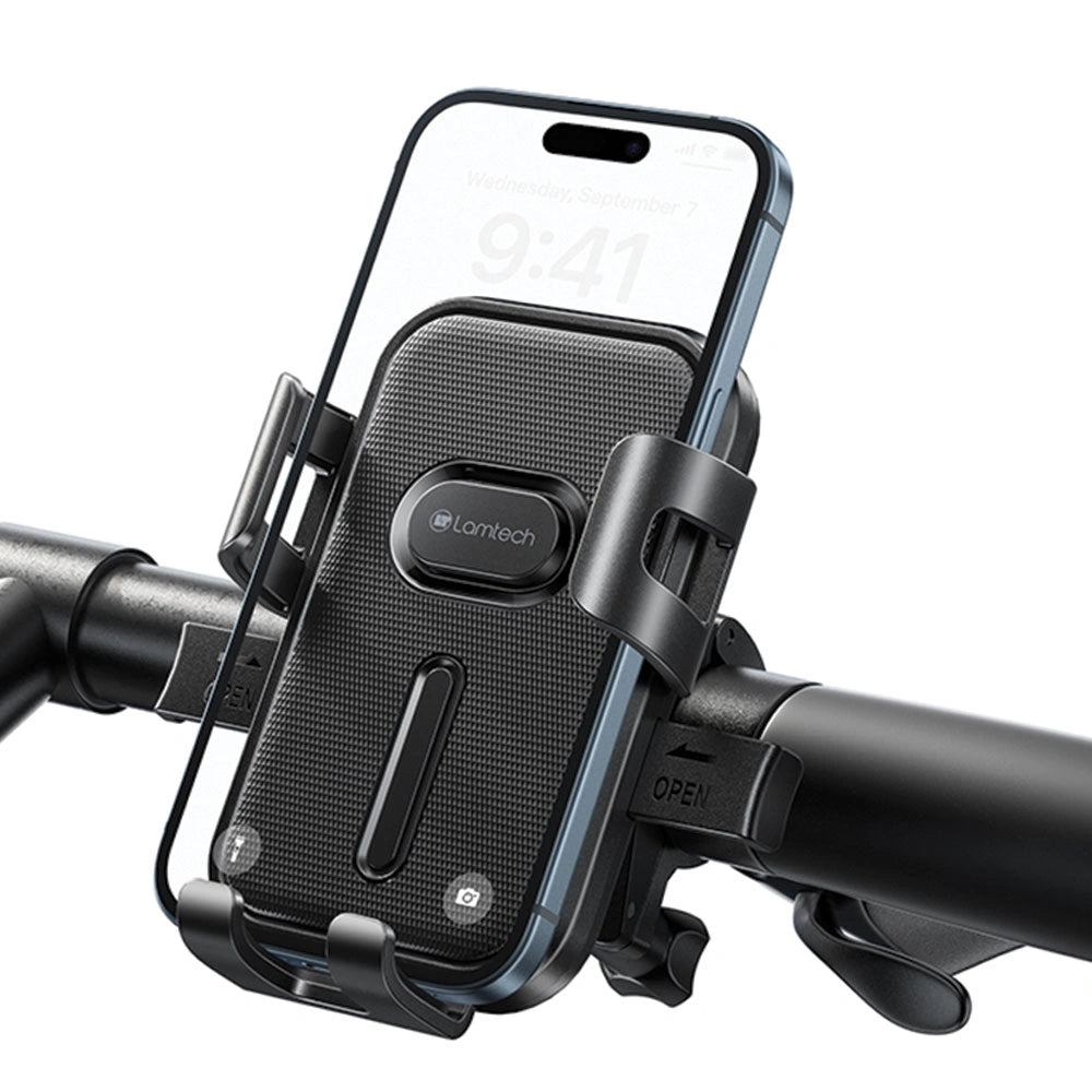 LAMTECH SMARTPHONE HOLDER FOR BIKE OR SCOOTER UP TO 7' BLACK