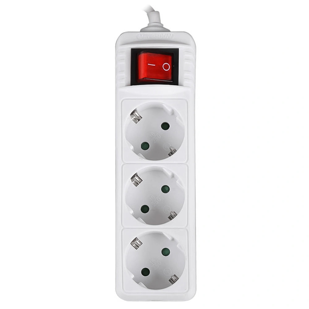 LAMTECH POWER STRIP WITH SWITCH 3 OUTLETS WHITE 3M