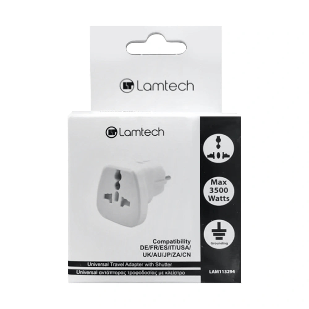 LAMTECH UNIVERSAL TRAVEL ADAPTER WITH SHUTTER