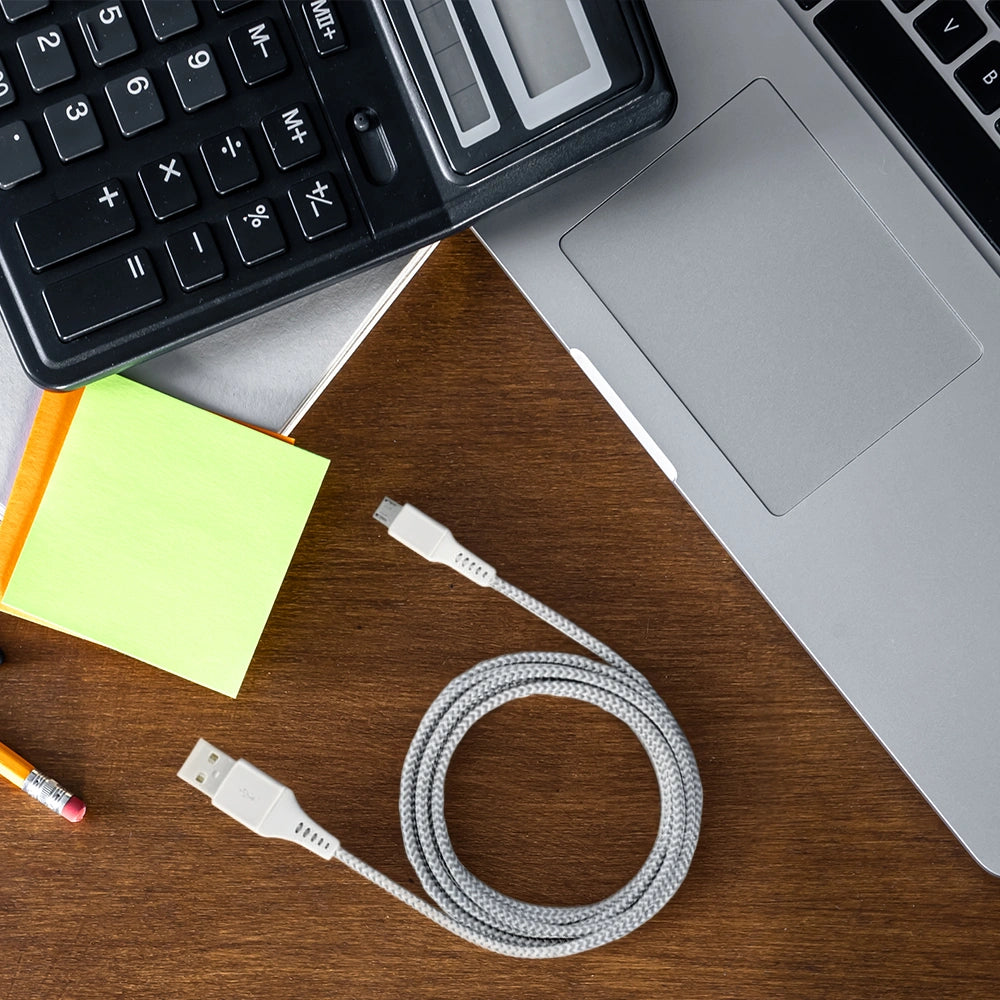 LAMTECH MICRO USB HIGH QUALITY UNBREAKABLE CABLE SILVER 2M