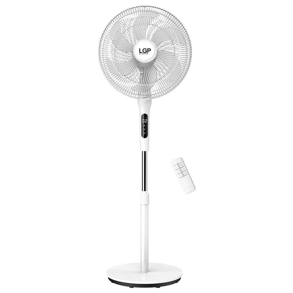 LGP ROUND BASE STAND FAN 16' 40CM 55W WITH REMOTE CONTROL AND TIMER WHITE