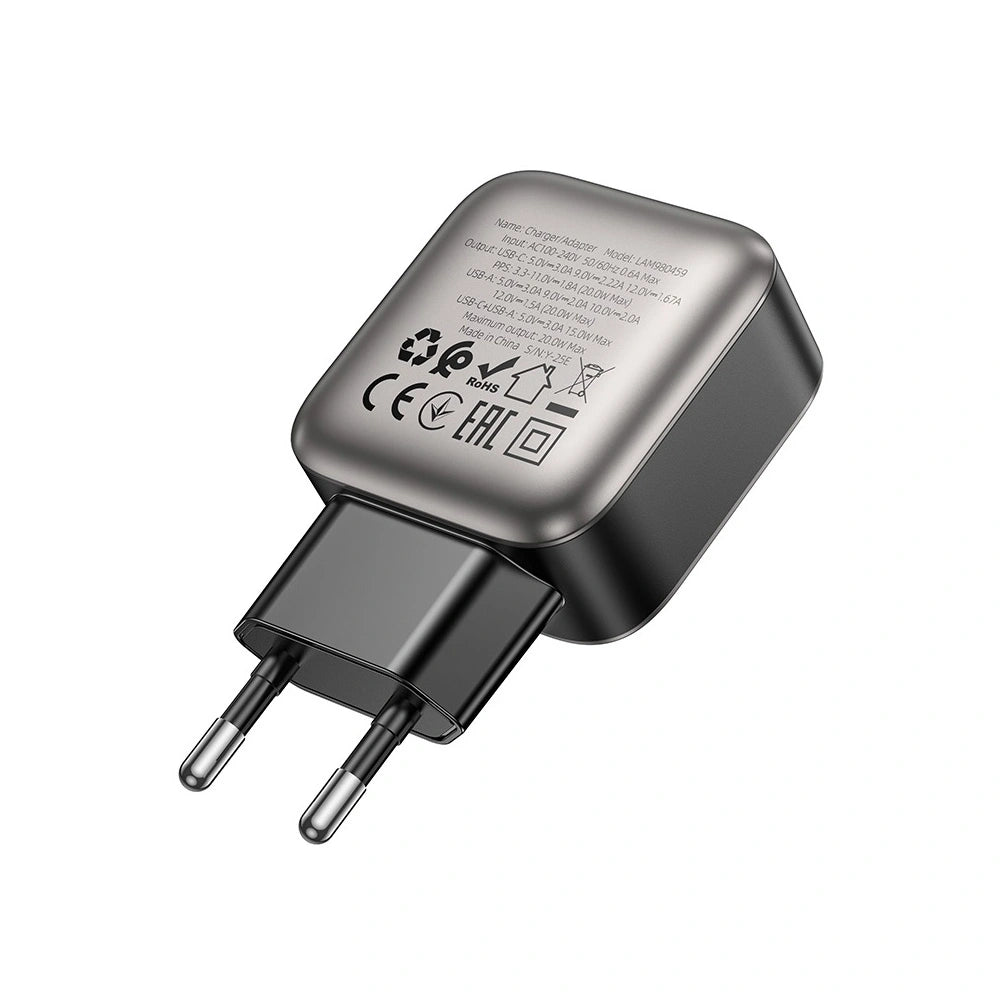 LAMTECH DUAL PORT QC3.0 CHARGER PD20W GREY