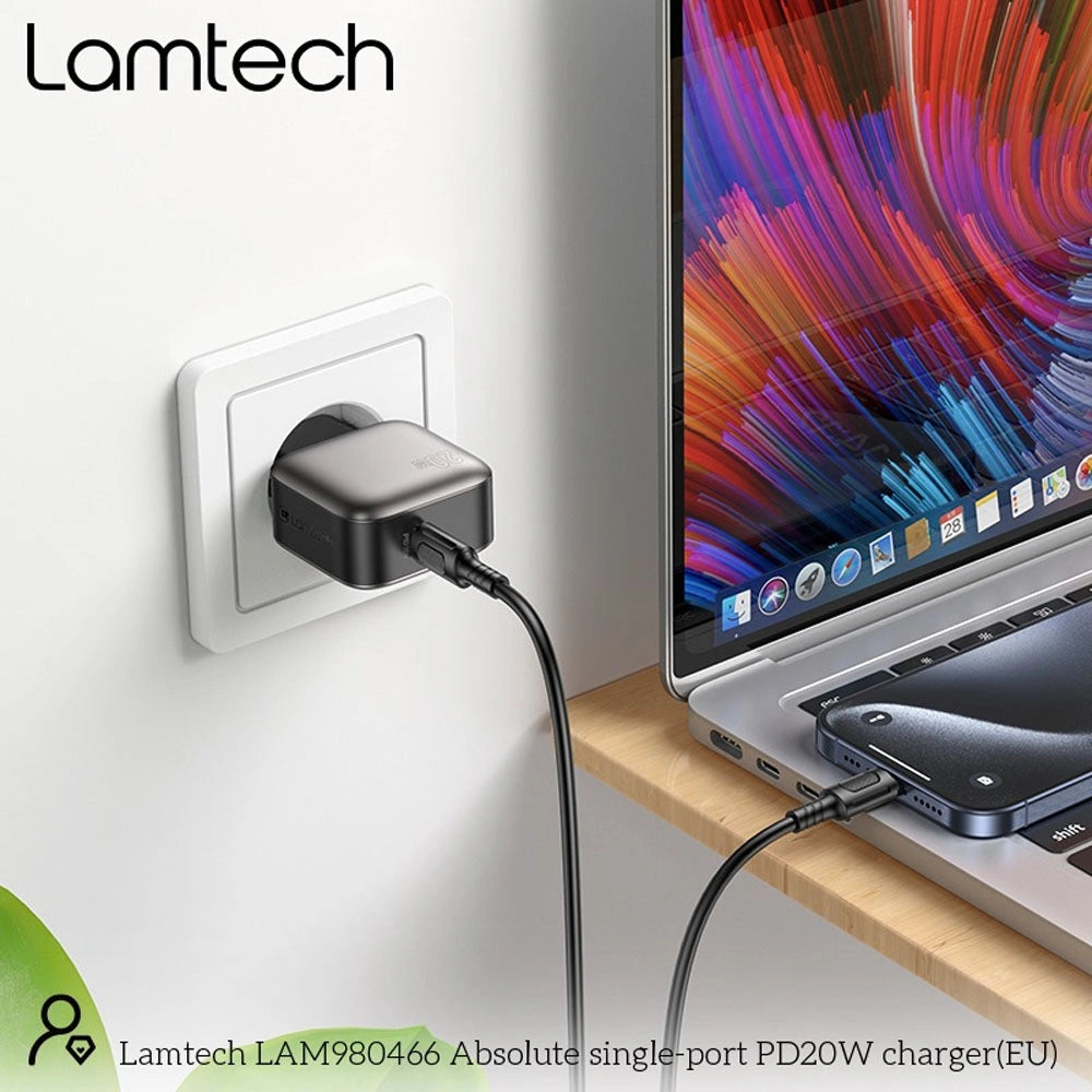 LAMTECH SINGLE TYPE-C CHARGER PD20W GREY