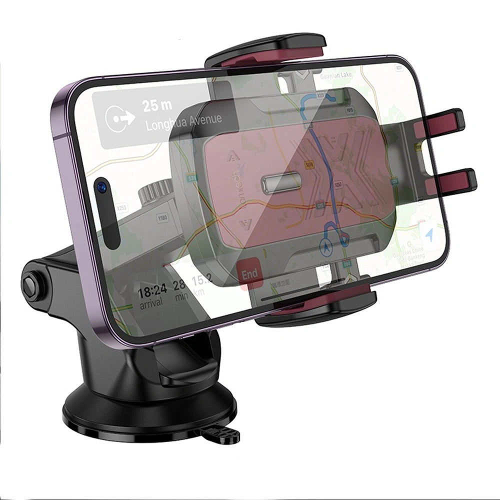 LAMTECH MULTI-ANGLE CLAMPING CAR HOLDER FOR SMARTPHONES UP TO 7' BLACK/RED