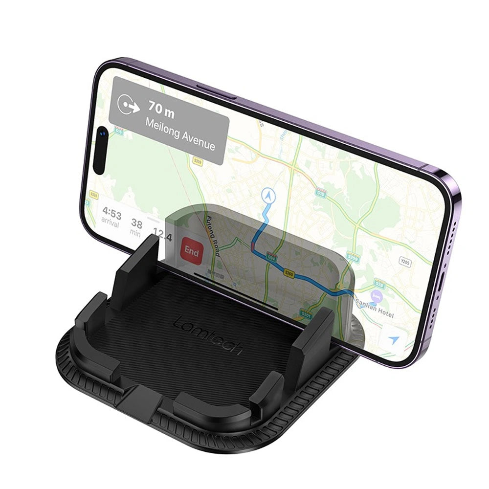 LAMTECH DASHBOARD CAR HOLDER 2-ANGLE ADJUSTMENT BLACK