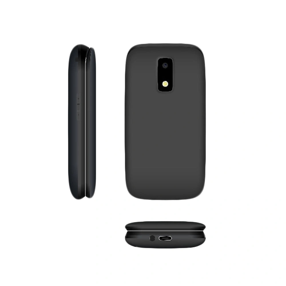 LAMTECH FLIP PHONE BLACK 2.8' DISPLAY WITH BT, FM RADIO, SOS, 1400 mAh, GR MENU FLIP-X