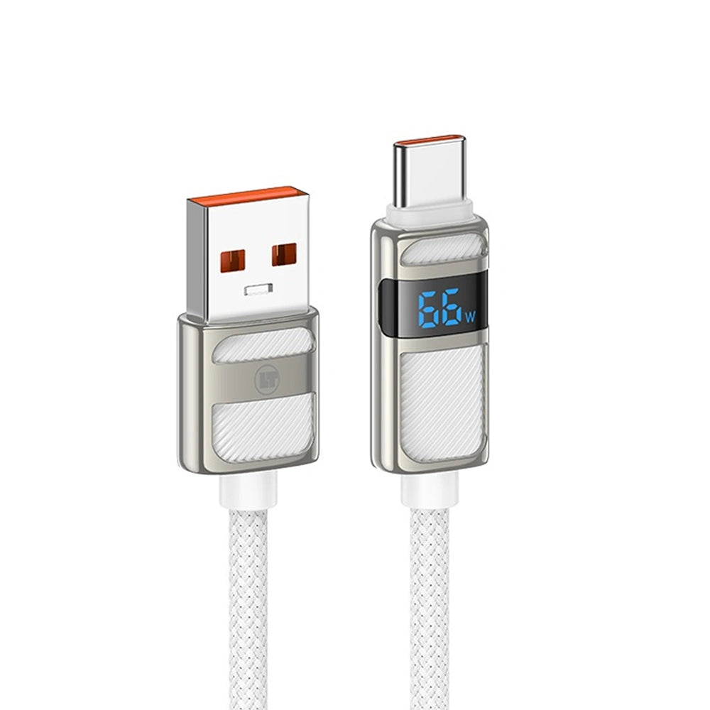 LAMTECH USB TO TYPE-C 5A HIGH POWER DISPLAY CHARGE & DATA CABLE 66W 1.2M WHITE