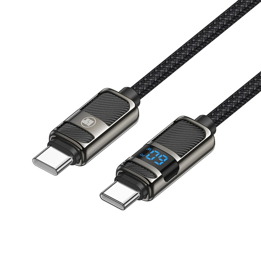 LAMTECH TYPE-C TO TYPE-C 3A HIGH POWER DISPLAY CHARGE & DATA CABLE 60W 1.2M BLACK