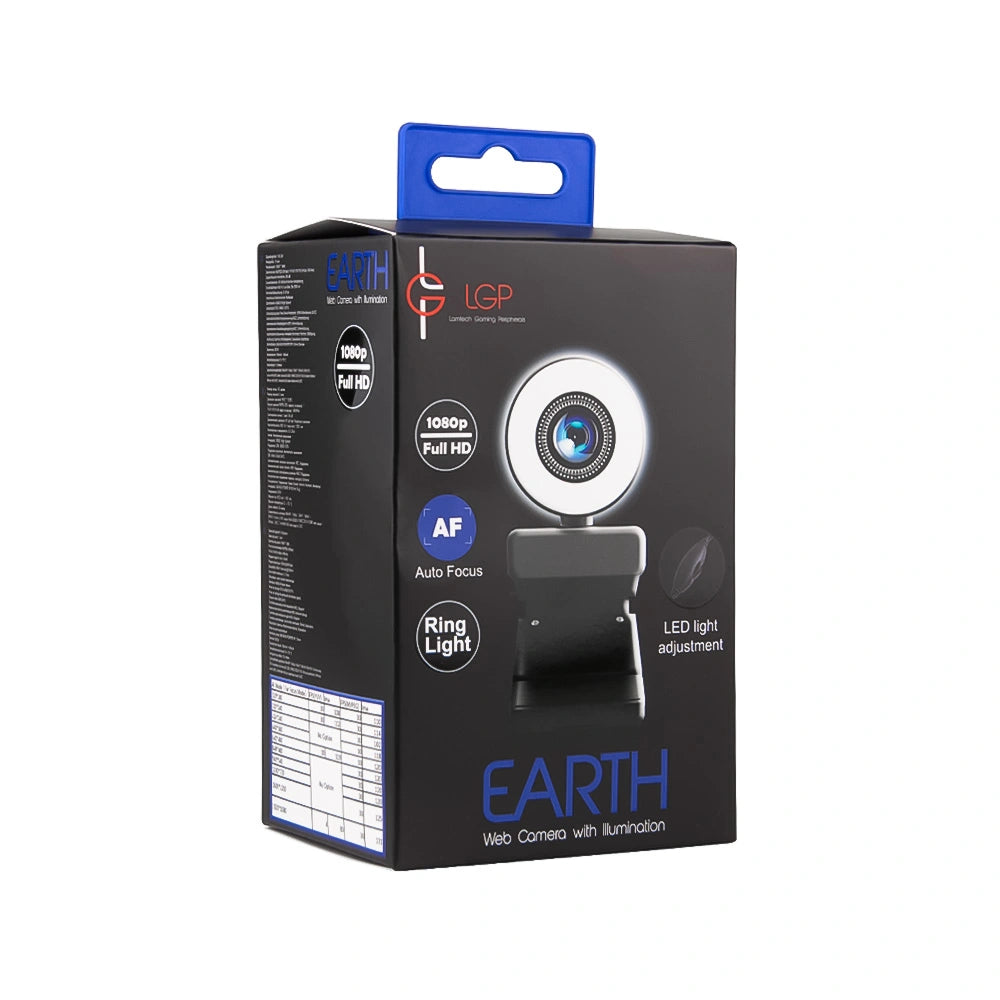 LAMTECH WEB CAMERA 1080P WITH ILLUMINATION 'EARTH'