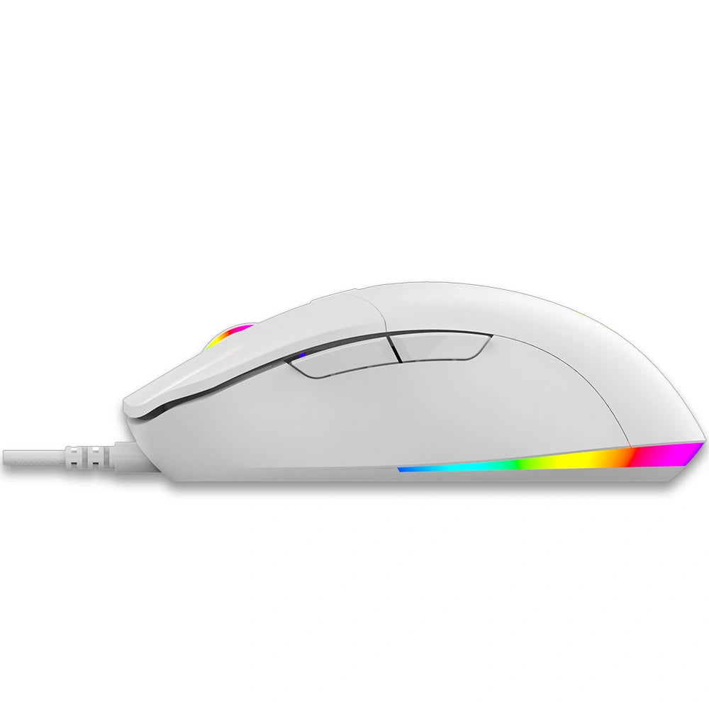 LAMTECH RGB GAMING MOUSE 6400DPI WHITE 'WHITE MOON'