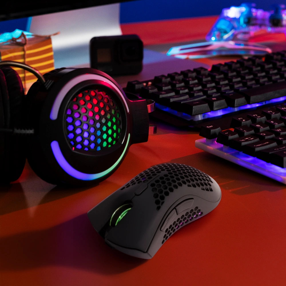 WHITE SHARK WIRELESS 500mAh Li-BAT GAMING MOUSE 10K  LIONEL BLACK