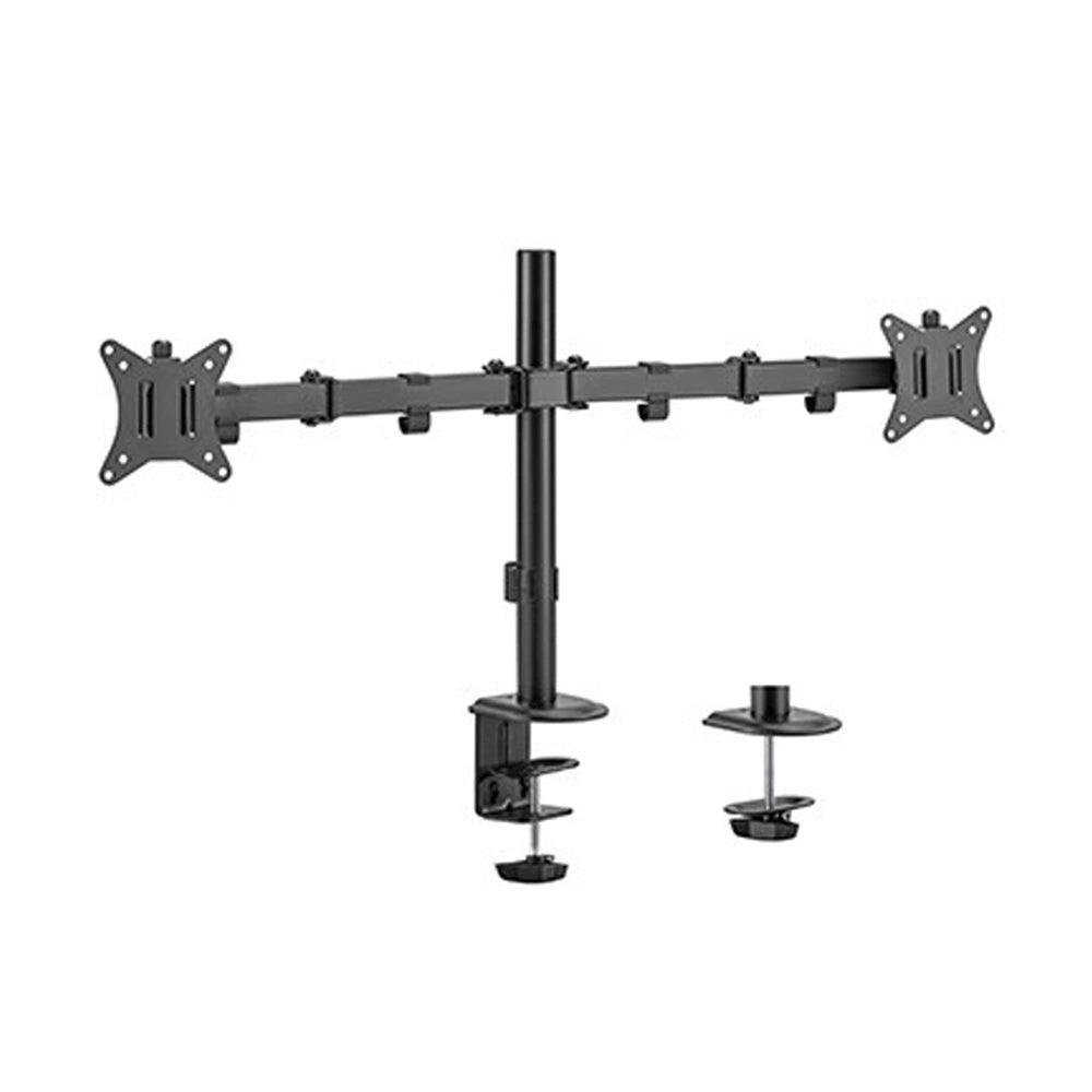 GEMBIRD ADJUSTABLE DESK 2-DISPLAY MOUNTING ARM RTS 17'-32' BLACK