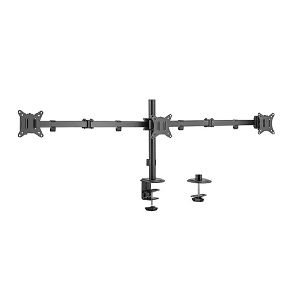 GEMBIRD ADJUSTABLE DESK 3-DISPLAY MOUNTING ARM (RTS) 17”-27” BLACK