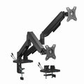 GEMBIRD ADJUSTABLE DESK 2-DISPLAY MOUNTING ARM WITH USB PORTS, 17”-32” BLACK