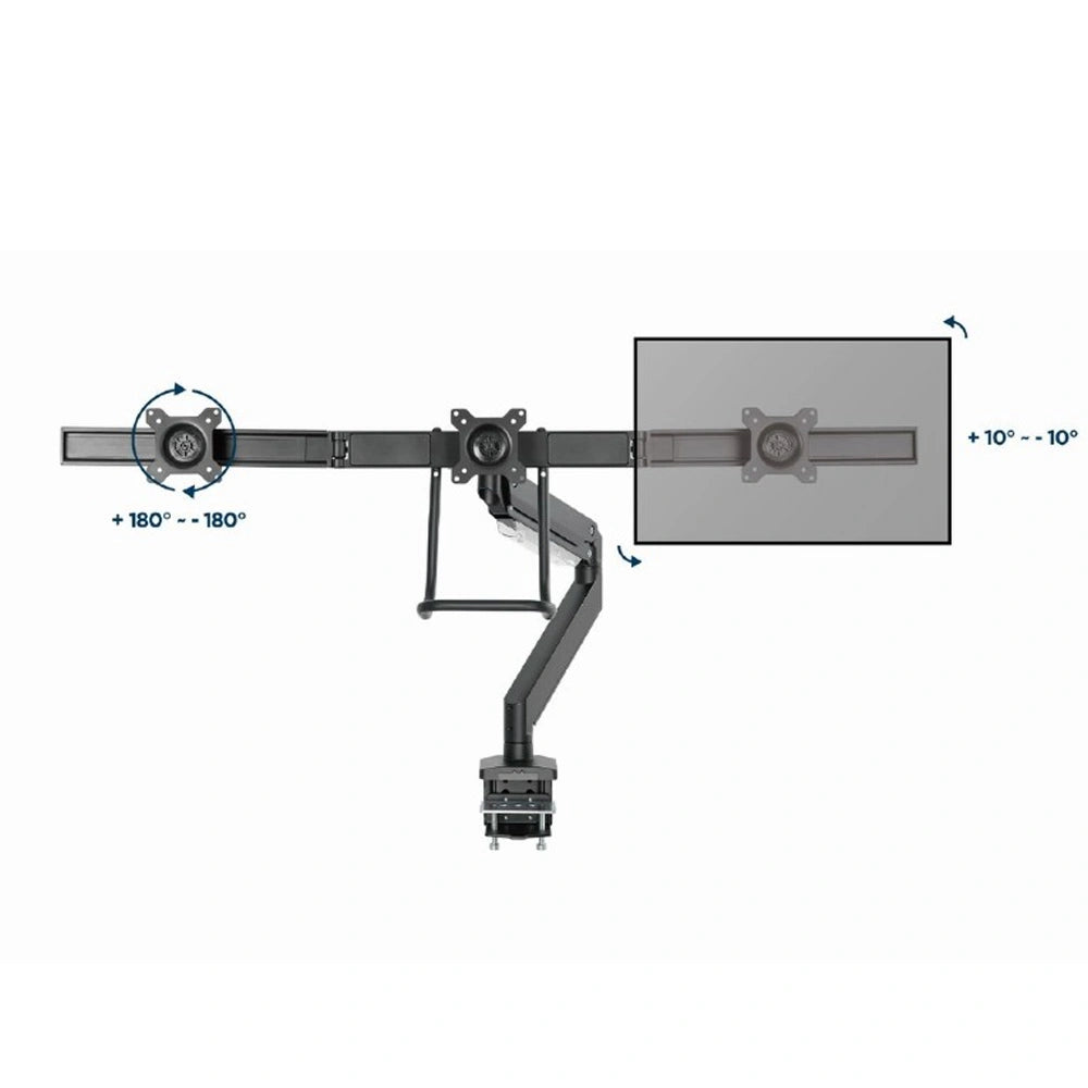 GEMBIRD DESK MOUNTED ADJUSTABLE MONITOR ARM FOR 3 MONITORS BLACK