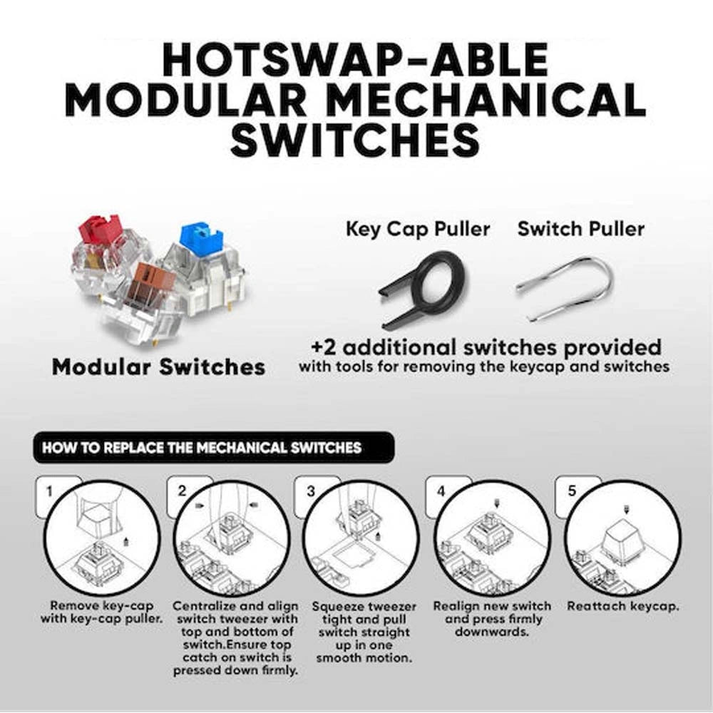 ARMAGGEDDON MECHANICAL HOT-SWAP KEYBOARD 12FX BACKLIGHT BLUE SWITCH MKA-7C 2024 BLACK CLICKY