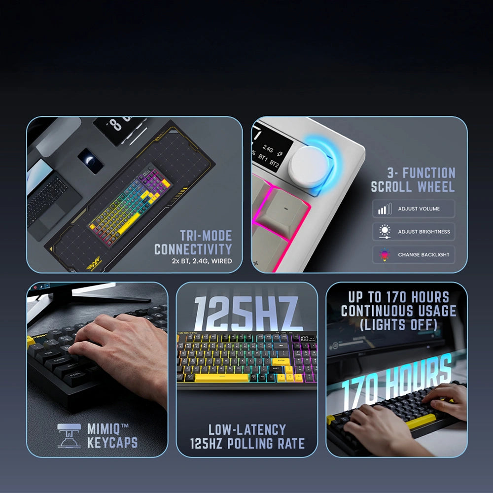 ARMAGGEDDON TRI-MODE CONNECTIVITY GAMING KEYBOARD MM-98S MIMETIQ ARTIC FOX