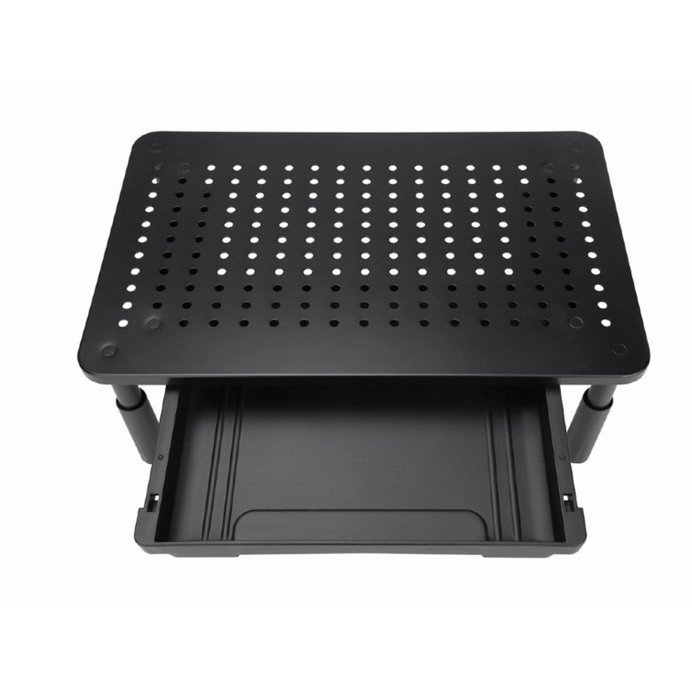 GEMBIRD ADJUSTABLE MONITOR STAND WITH DRAWER (RECTANGLE) BLACK