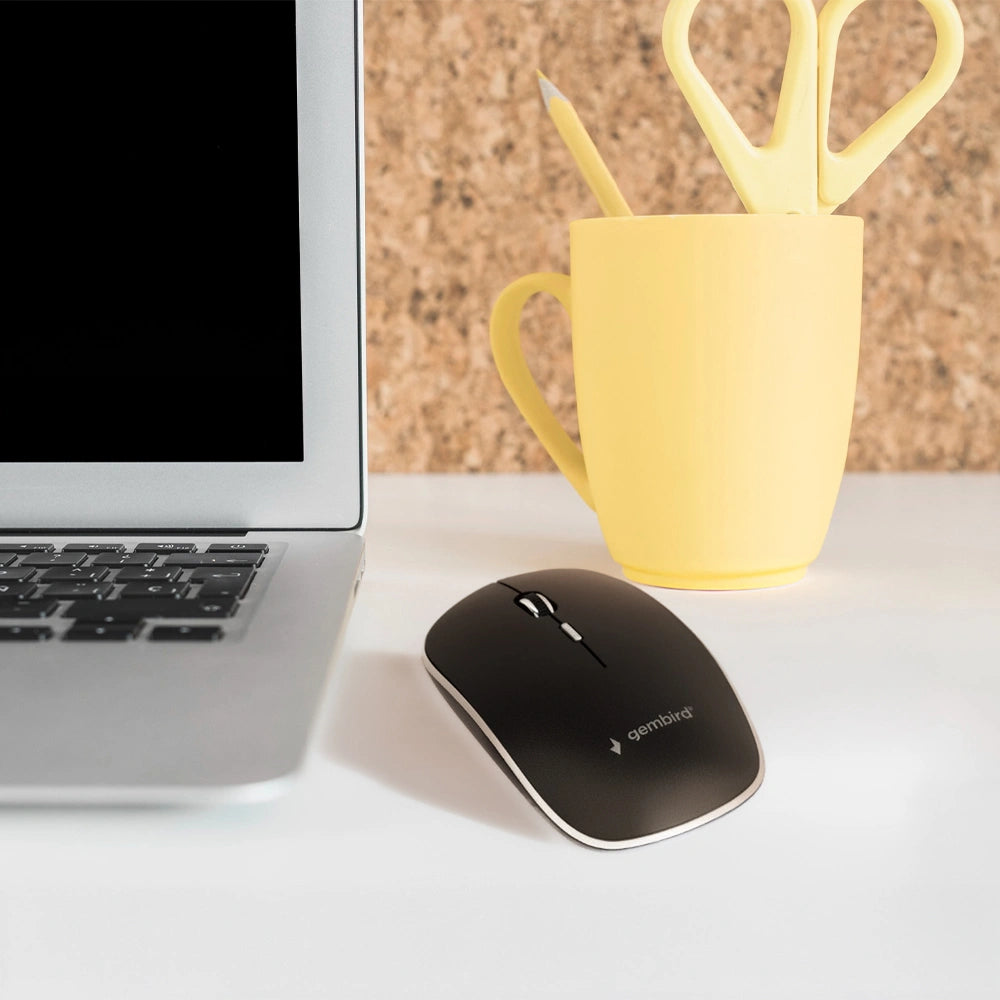 GEMBIRD SILENT WIRELESS OPTICAL MOUSE BLACK TYPE-C RECEIVER