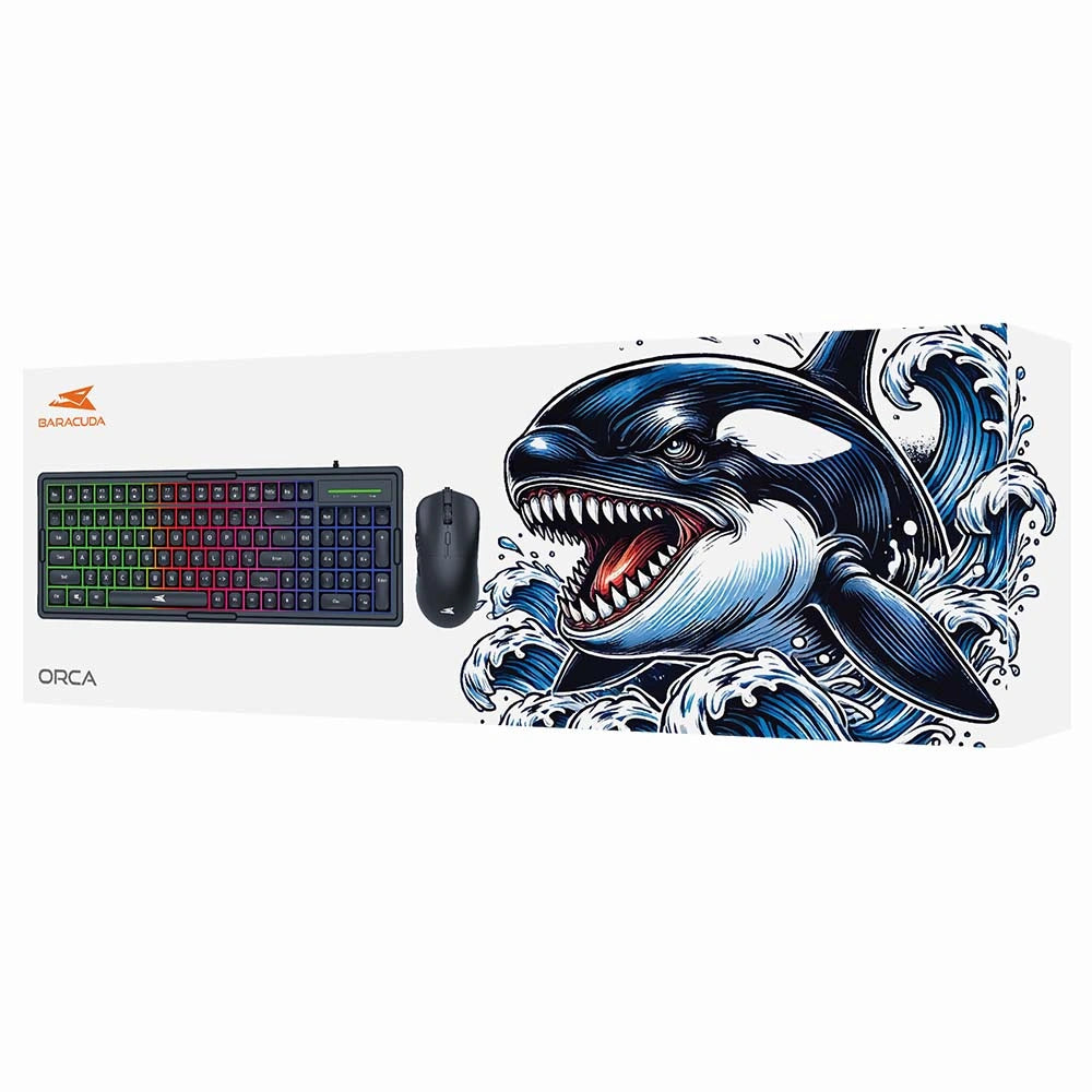 BARACUDA GAMING COMBO KEYBOARD AND MOUSE BGC-012 ORCA BLACK