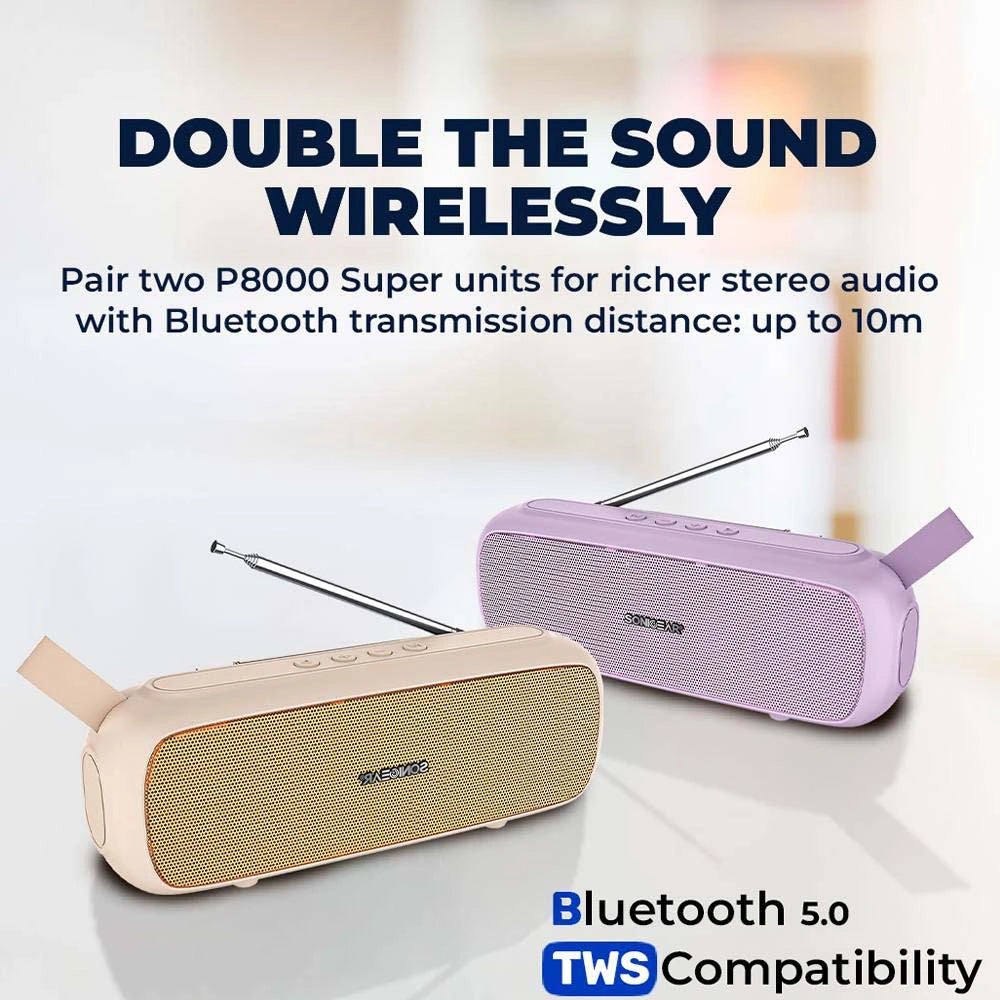 SONIC GEAR BLUETOOTH 5.0 SUPER BASS FM RADIO LILAC