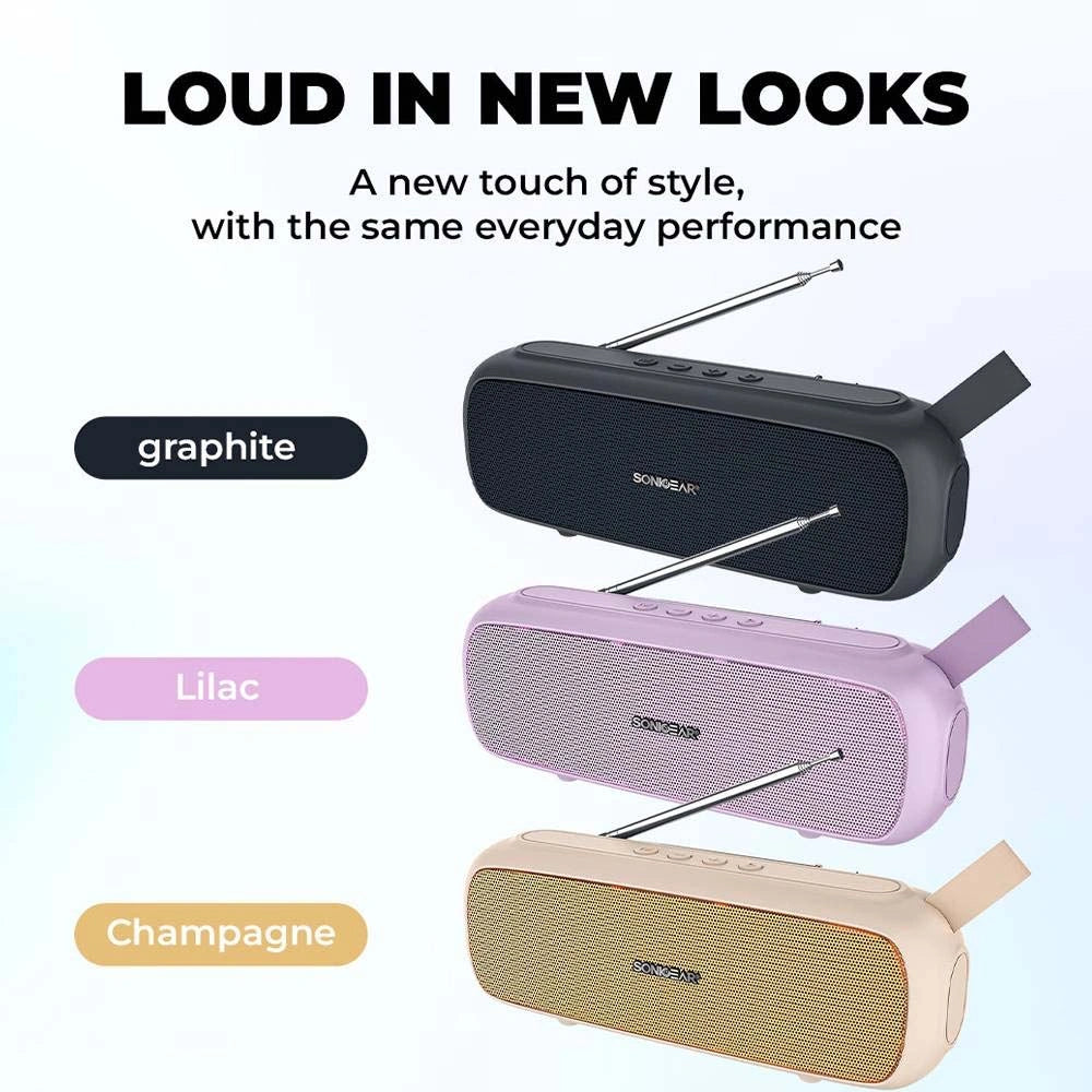 SONIC GEAR BLUETOOTH 5.0 SUPER BASS FM RADIO LILAC