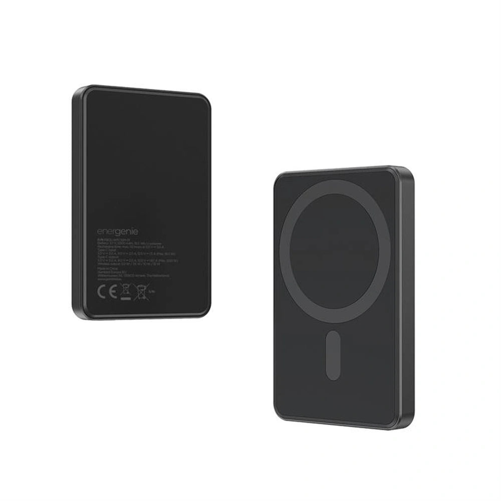 ENERGENIE MAGNETIC 15W WIRELESS POWERBANK 10000 MAH PD20W BLACK