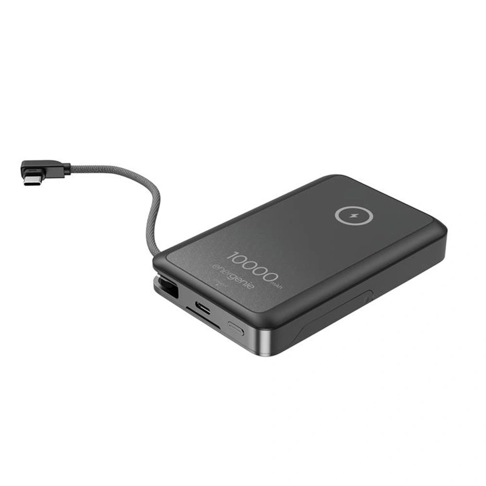 ENERGENIE 15W MAGNETIC WIRELESS POWERBANK WITH INTEGRATED STAND 10000 MAH BLACK