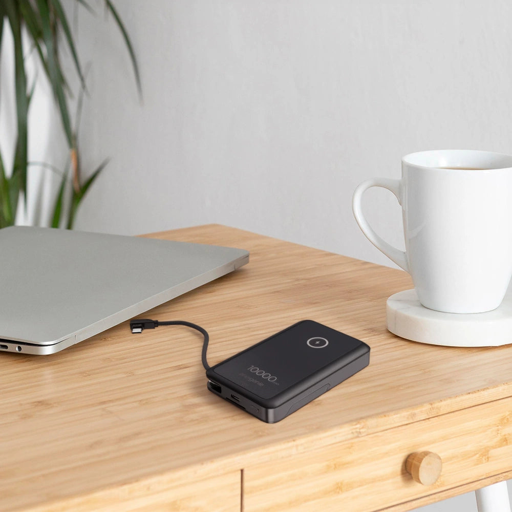 ENERGENIE 15W MAGNETIC WIRELESS POWERBANK WITH INTEGRATED STAND 10000 MAH BLACK