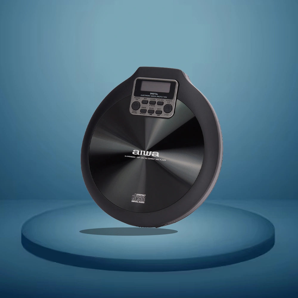 AIWA PORTABLE CD PLAYER WITH EARPHONES BLACK