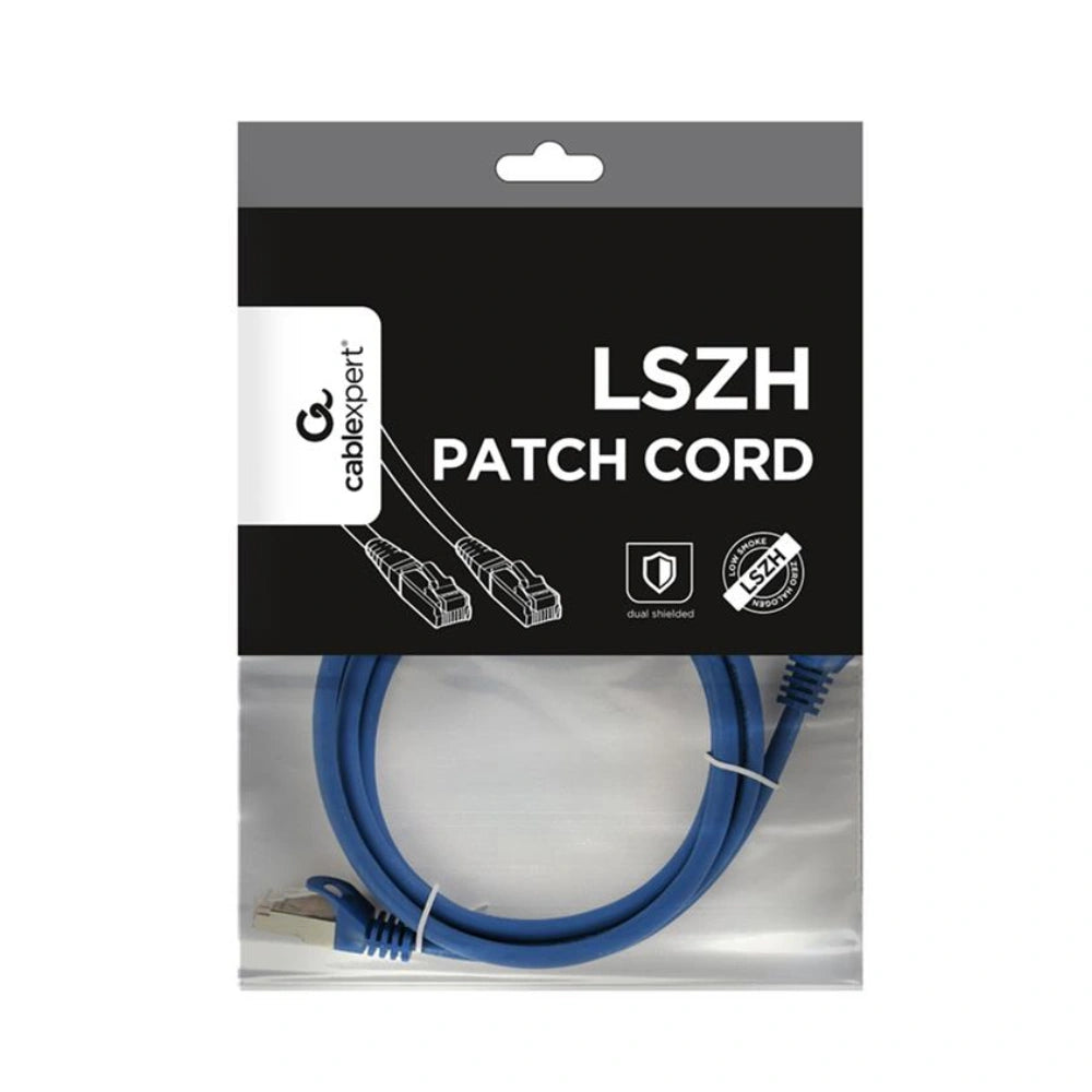 CABLEXPERT S/FTP CAT. 6A LSZH PATCH CORD, BLUE, 1.5M